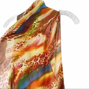 Sheer gauzy leopard animal print colorful wrap